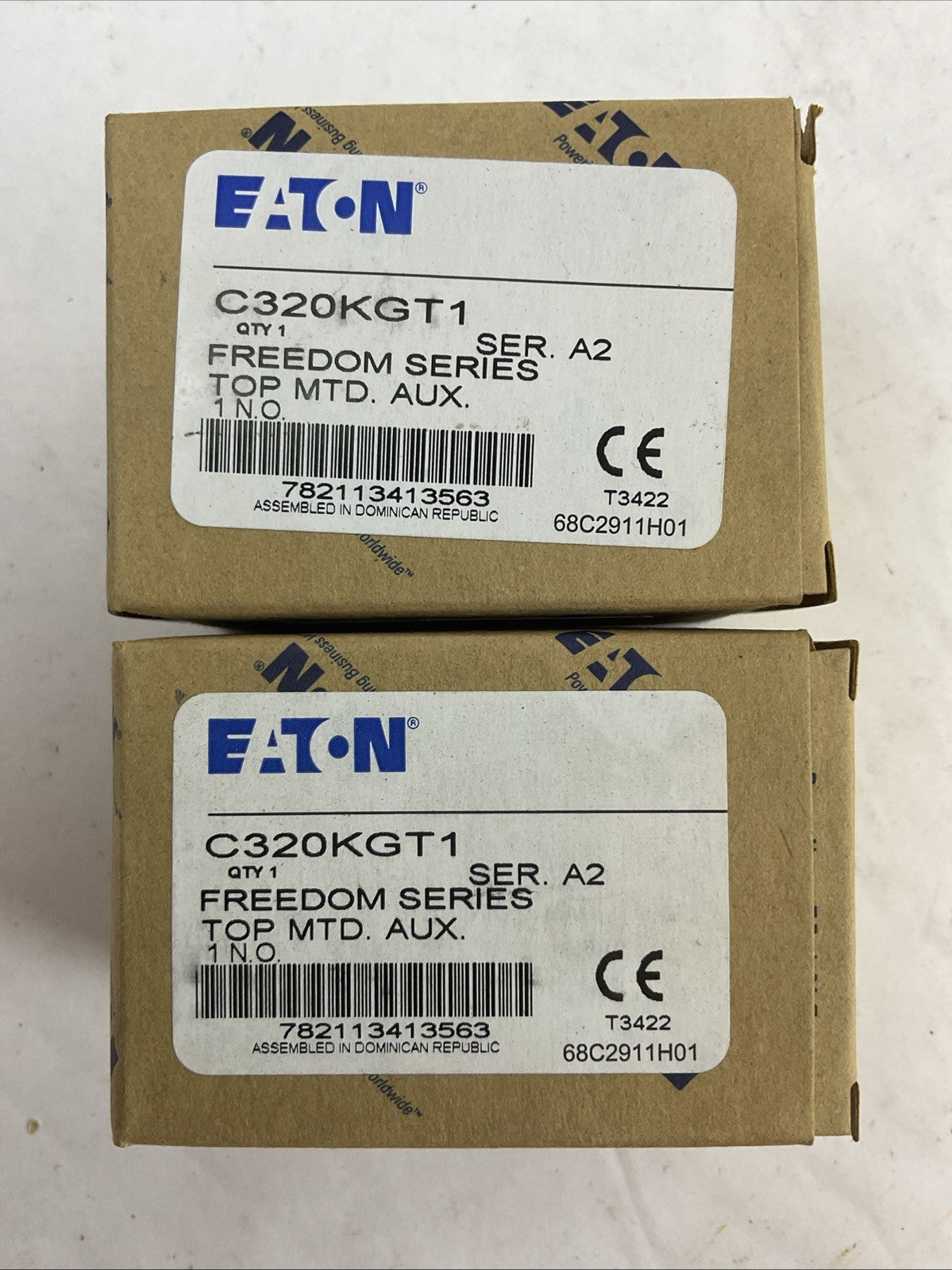 EATON C320KGT1 SER A2 FREEDOM SERIES TOP MTD AUXILIARY CONTACT 1N.O. (LOT OF 2)