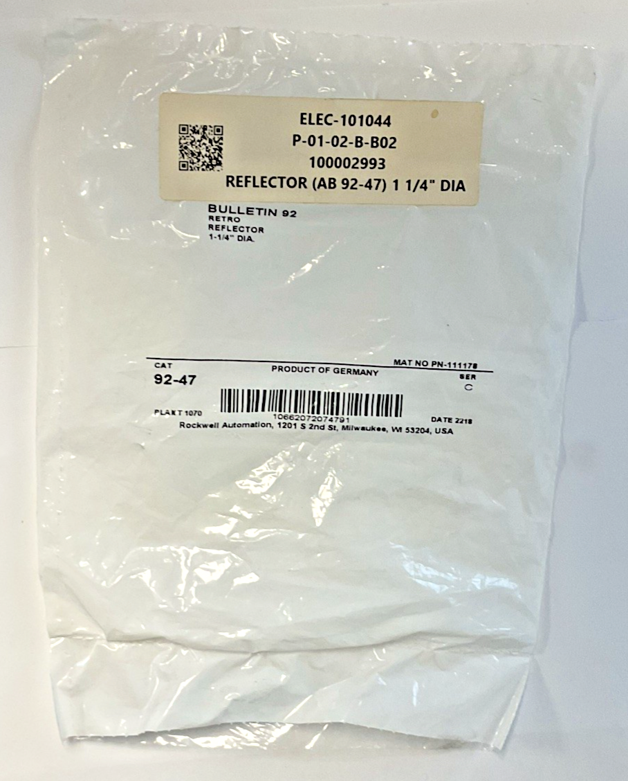 ALLEN BRADLEY 92-47 RETRO REFLECTOR 1-1/4" SER.C***LOTOF3***