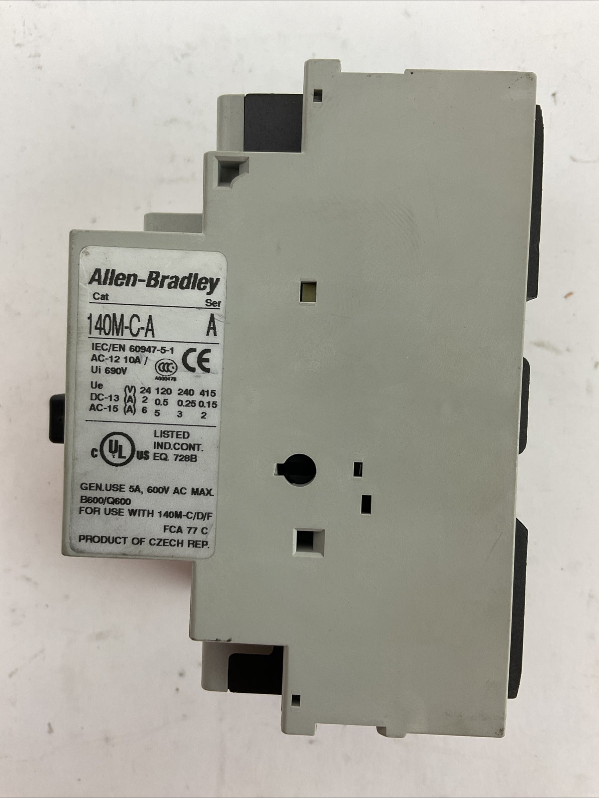 ALLEN BRADLEY 140M-C2E-C10 MOTOR PROTECTOR SER C 6.3-10A 140M-C-A SER A 600VAC