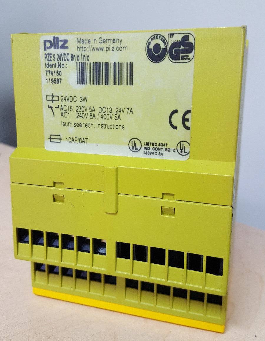 PILZ  774150 PZE  9P 24VACDC 8n/o 1n/c Safety Relay