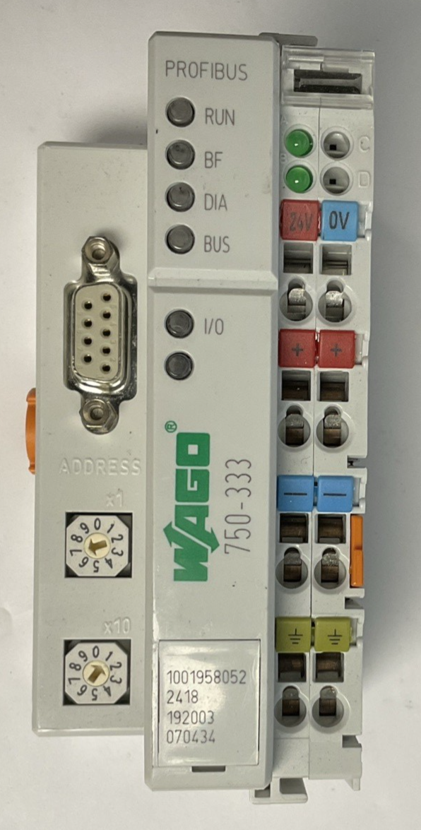 WAGO 750-333 FIELDBUS COUPLER PROFIBUS 24VDC 12MBD/DPV1