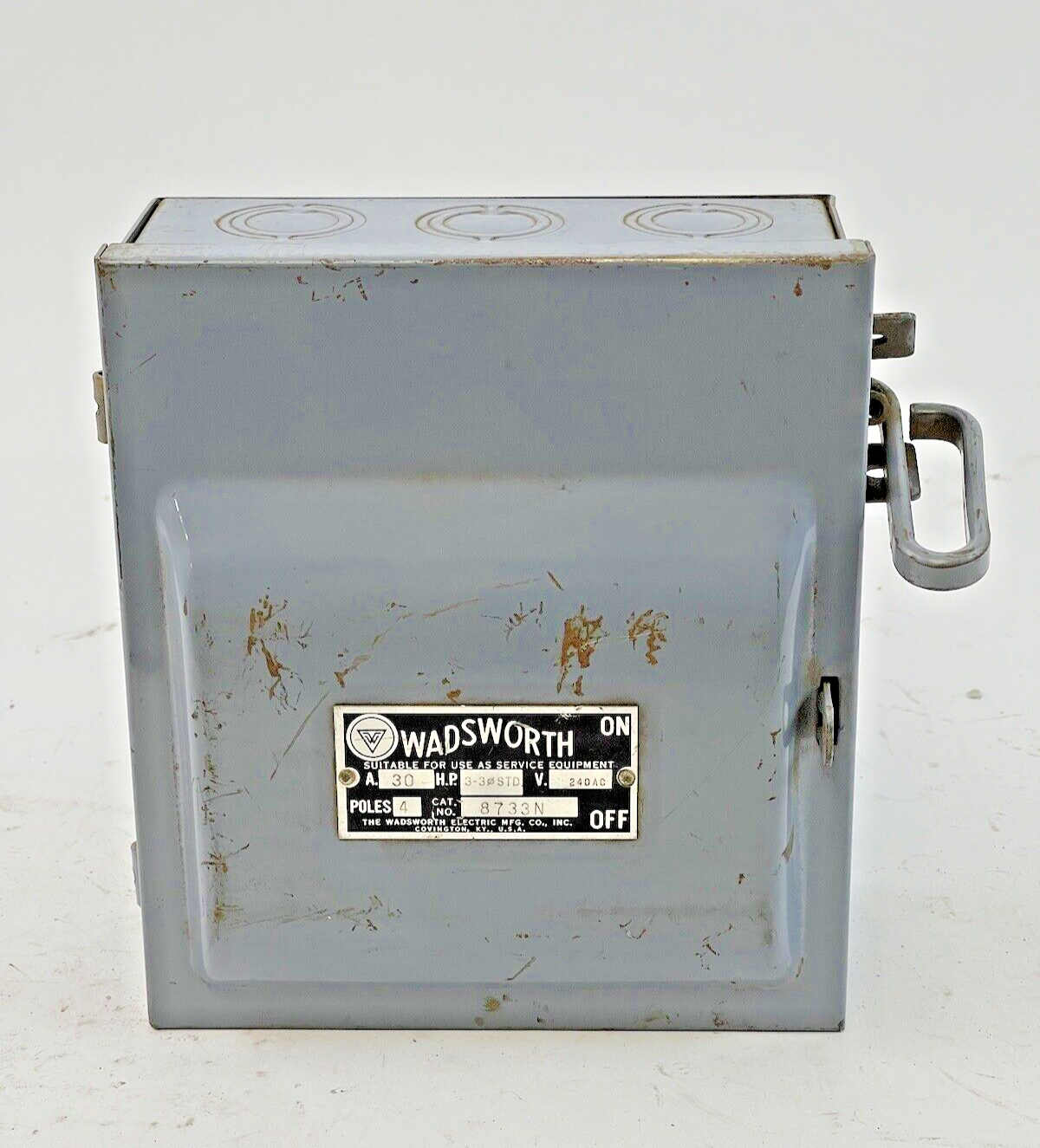 WADSWORTH ELECTRIC - 8733N - ENCLOSED SWITCH - 4 POLE, 30A, 240 VAC