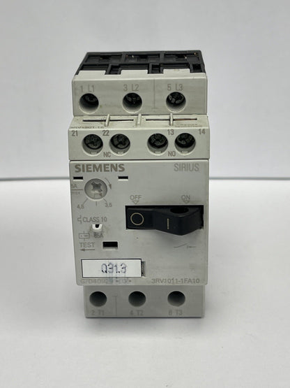 SIEMENS - 3RV0011-1FA10 - Motor breaker; 1.5kW; 220÷690VAC; DIN; Sht Cir Rel 65A