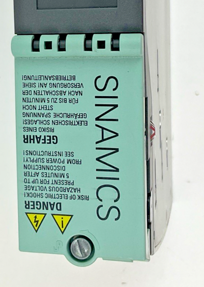 SIEMENS 6SL3120-1TE21-8AA3 SMART LINE MODULE 18A 600VDC 50/60HZ