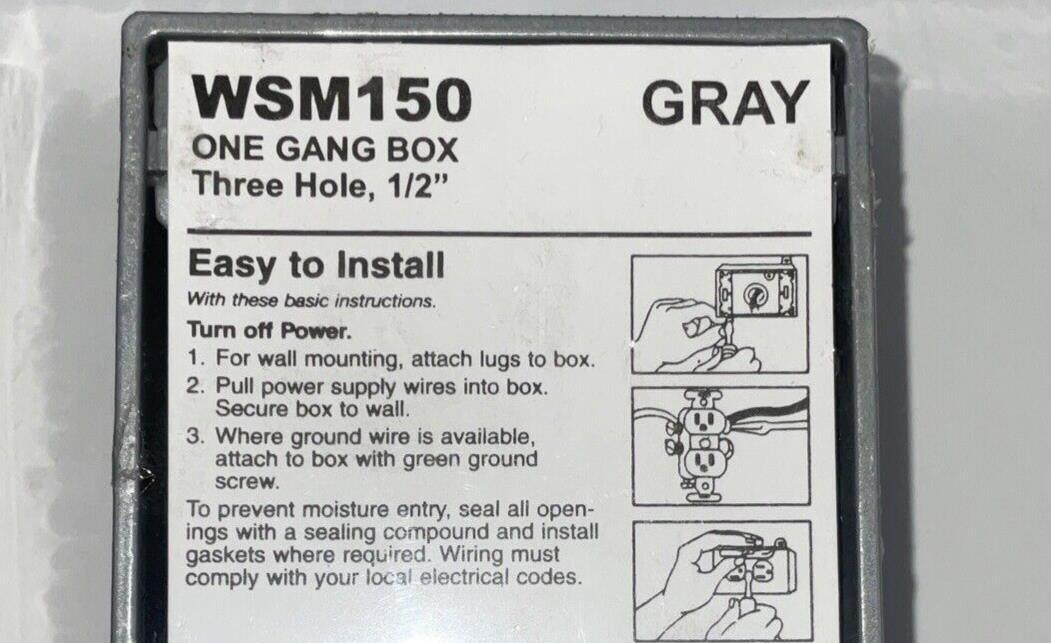 APPLETON WSM150 GNAG BOX 3 HOLE 1/2" GRAY ***LOTOF5***