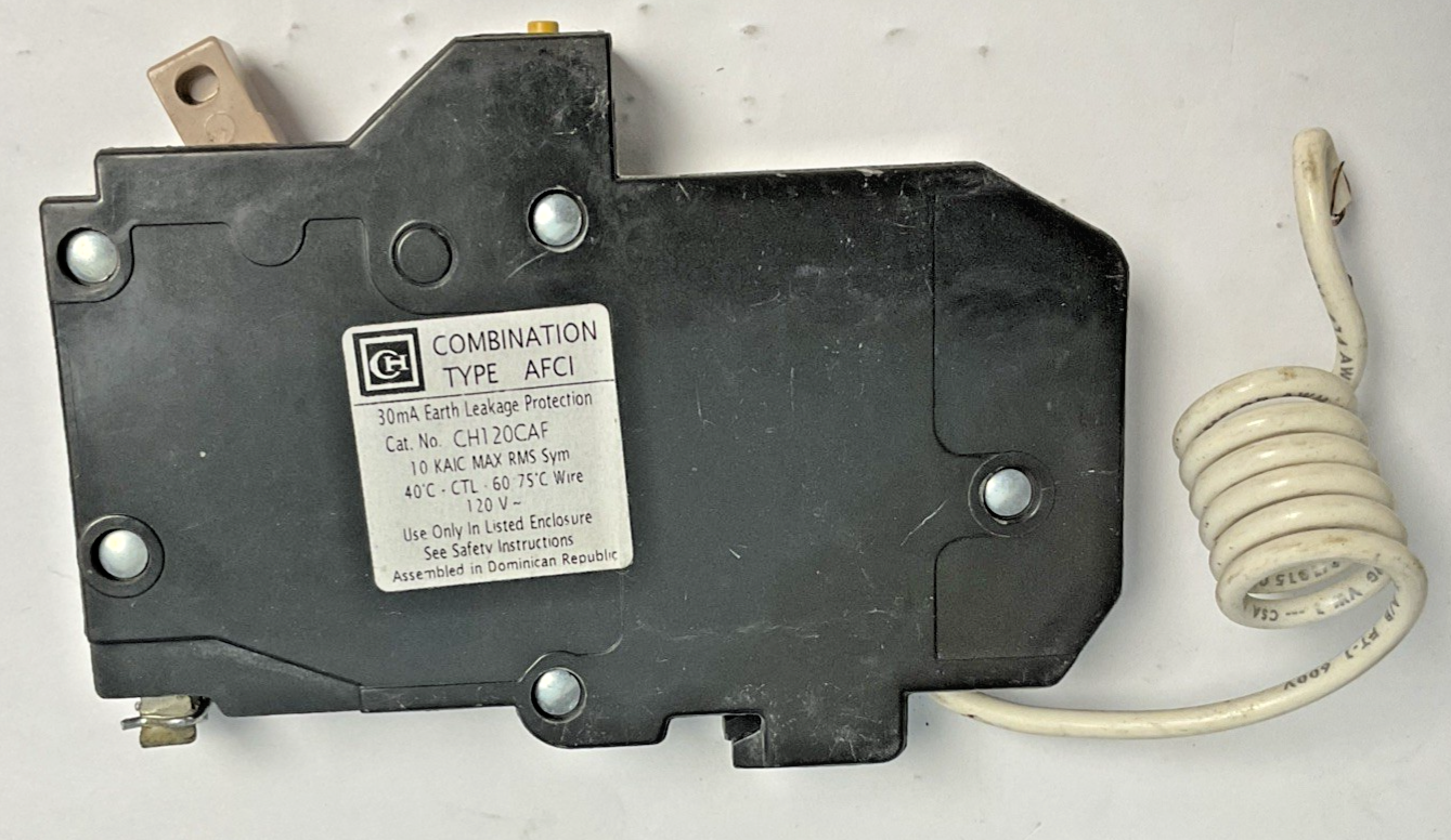 EATON CUTLER HAMMER CH120CAF 20A CIRCUIT BREAKER 120VAC 1P