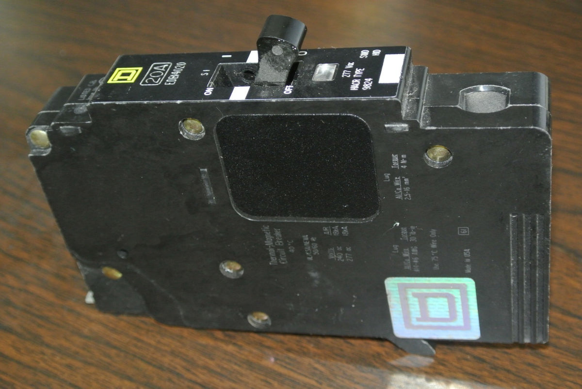 SQUARE D EDB14020 CIRCUIT BREAKER - 20A, 1-POLE, 277VAC