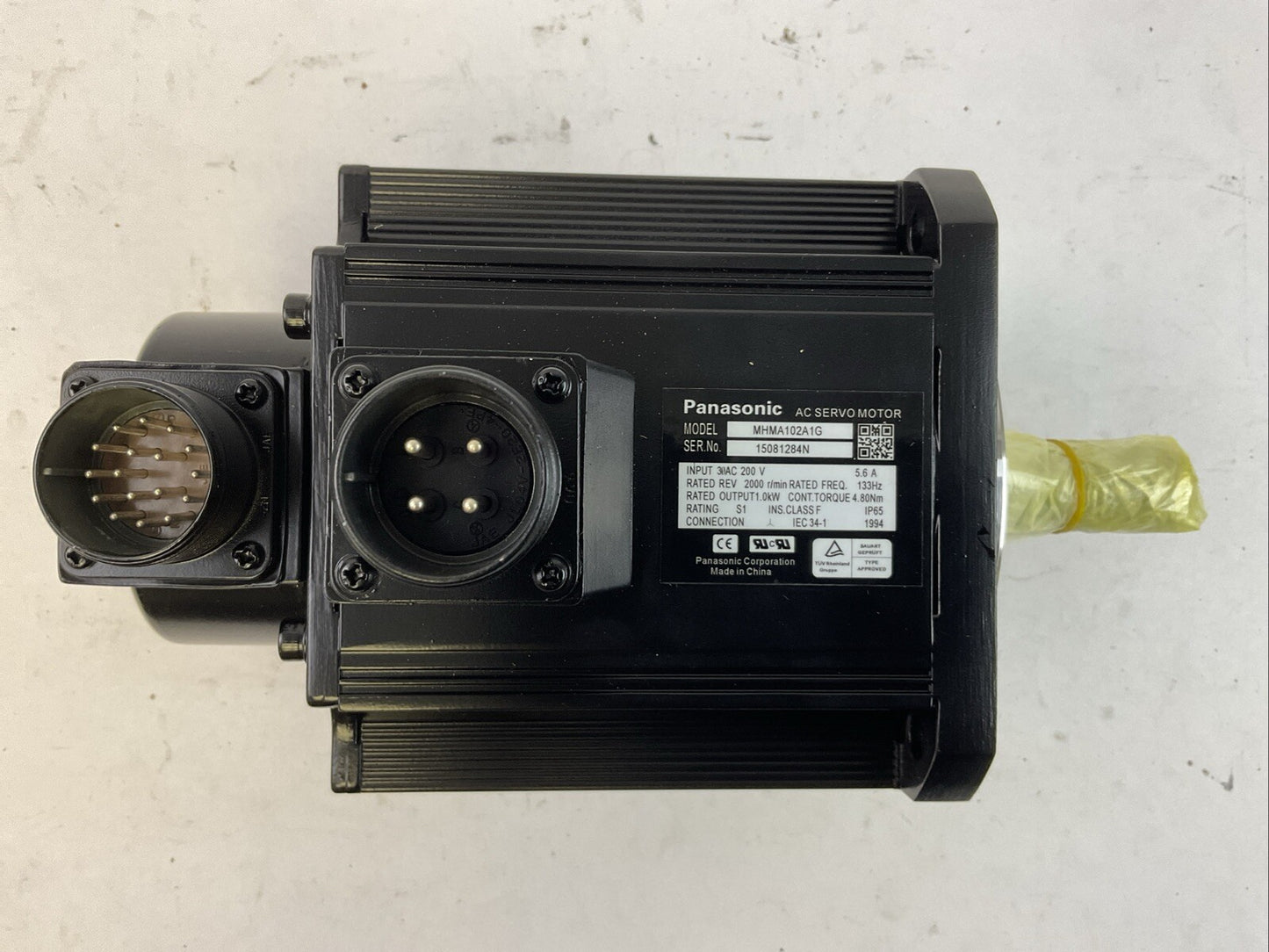PANASONIC MHMA102A1G AC SERVO MOTOR INPUT 200VAC REV 2000 R/MIN OUTPUT 1.0kW
