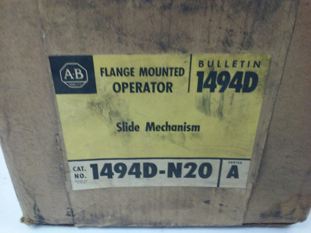 ALLEN BRADLEY 1494D-N20 SER. A FLANGE MOUNTED OPERATOR, SLIDE MECHANISM, 1494D