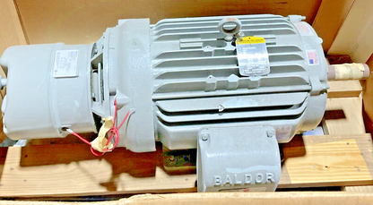 BALDOR 15HP 1765RPM 18A MOTOR W/ STEARN 108705100GLF BRAKE REV.B 50LB-FT