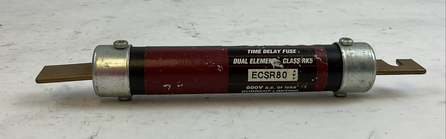 BULLET ECSR80 600VAC 80 AMP TIME DELAY DUAL ELEMENT CLASS RK5 FUSE