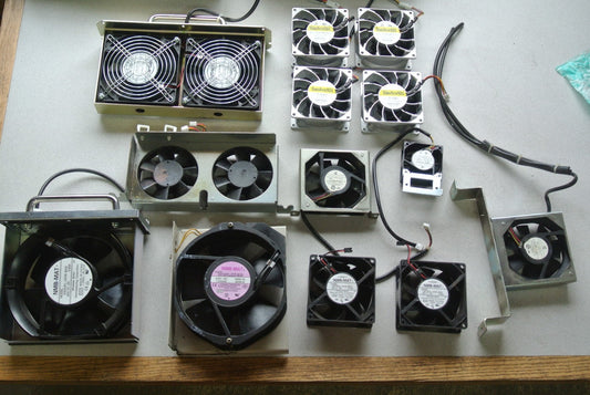 LOT of 13 FANS / FAN ASSEMBLIES - GREAT for MACHINE MAINTENANCE / COMPUTER TECH