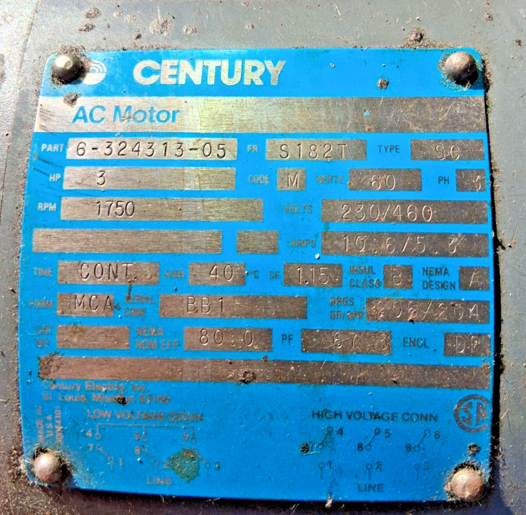 CHALLENGE 305 MC HYDRAULIC PAPER CUTTER 6A MAIN FUSE CENTURY 3HP 1750RPM MOTOR
