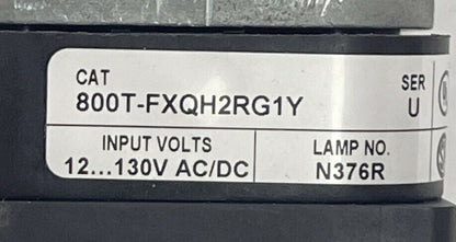 ALLEN BRADLEY 800T-FXQH2RG1Y PUSH PULL MUSHROOM BUTTON SER U INPUT 12...130V