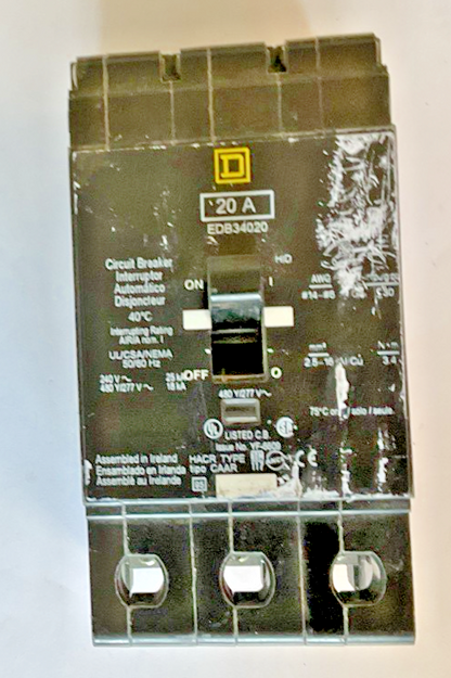 SQUARE D EDB34020 CIRCUIT BREAKER 20A 480/277V