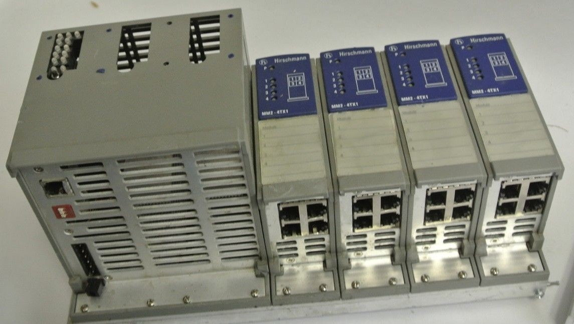 HIRSCHMANN MM2-4TX1 CLASS 1 4-PORT MICE MEDIA MODULE (21 pcs) + MS3124-4 (4pcs)