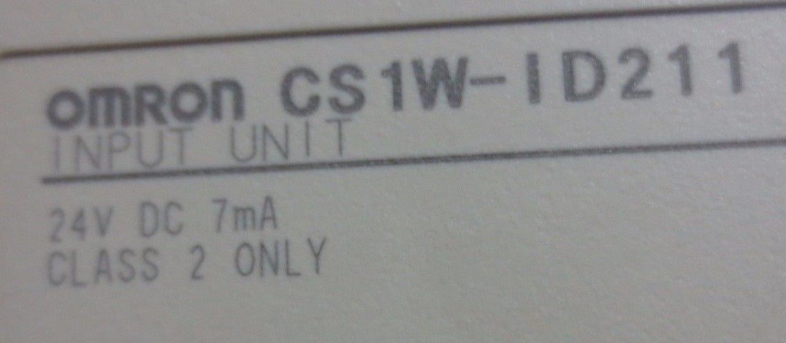 OMRON CS1W-ID211 INPUT UNIT - 24VDC, 16PT, 7mA - INPUT MODULE