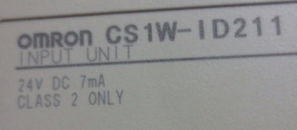 OMRON CS1W-ID211 INPUT UNIT - 24VDC, 16PT, 7mA - INPUT MODULE