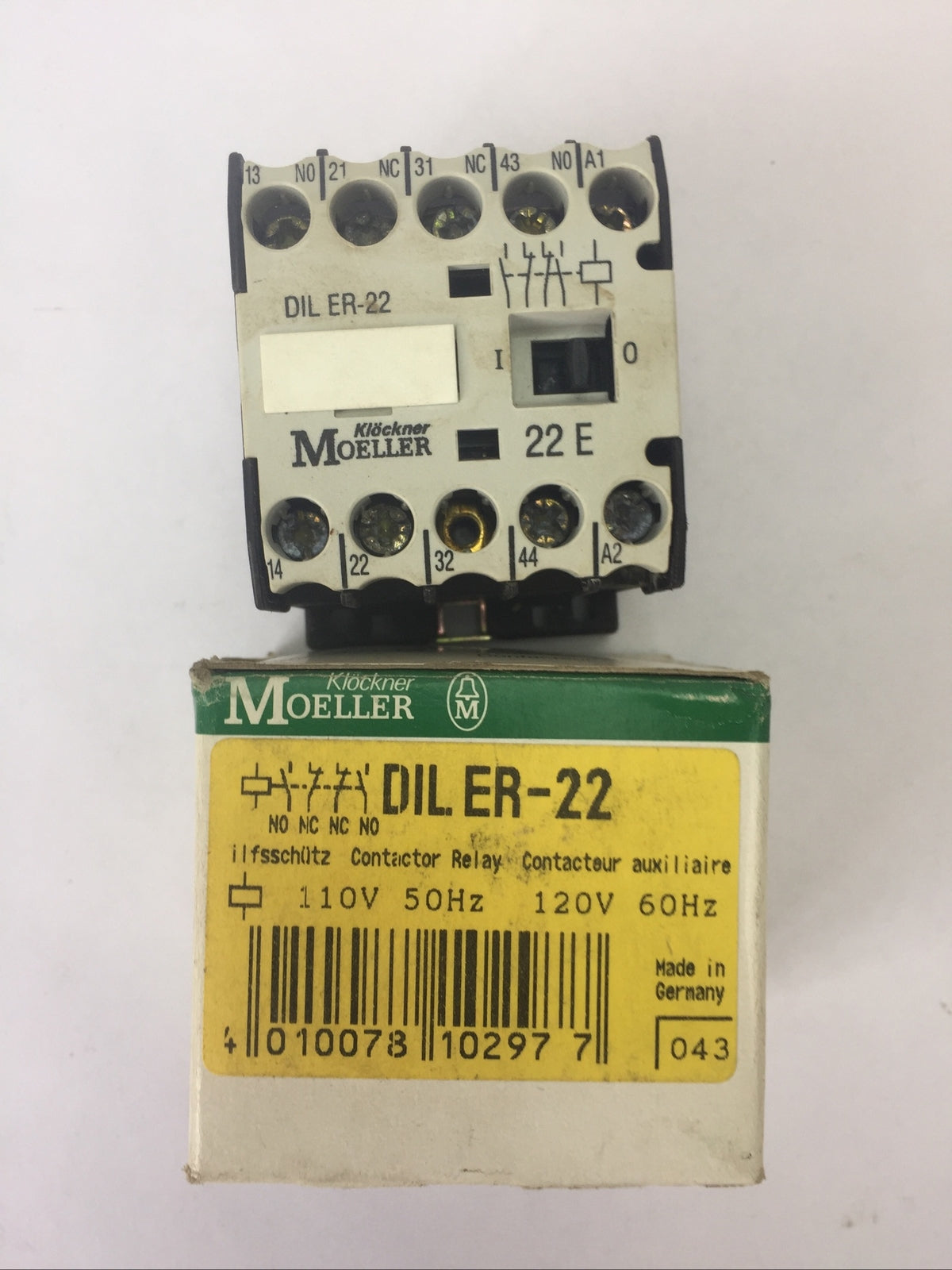 KLOCKNER MOELLERT DIL ER-22 CONTACTOR RELAY 120V 60HZ 110V 50HZ