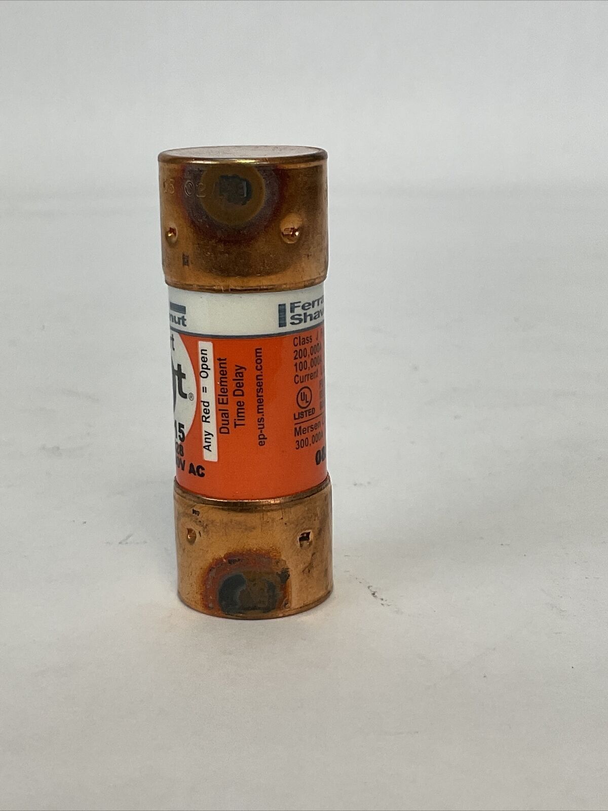 FERRAZ SHAWMUT AJT15 SMART SPOT AMP-TRAP 2000 15A 600VAC DUAL ELEMENT TIME DELAY