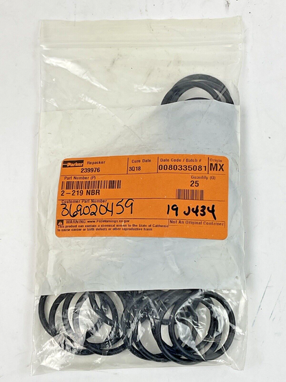 PARKER *LOT OF 25* - 2-219 NBR - Nitrile 70 Durometer O-Ring, GP - #N0674 2-219