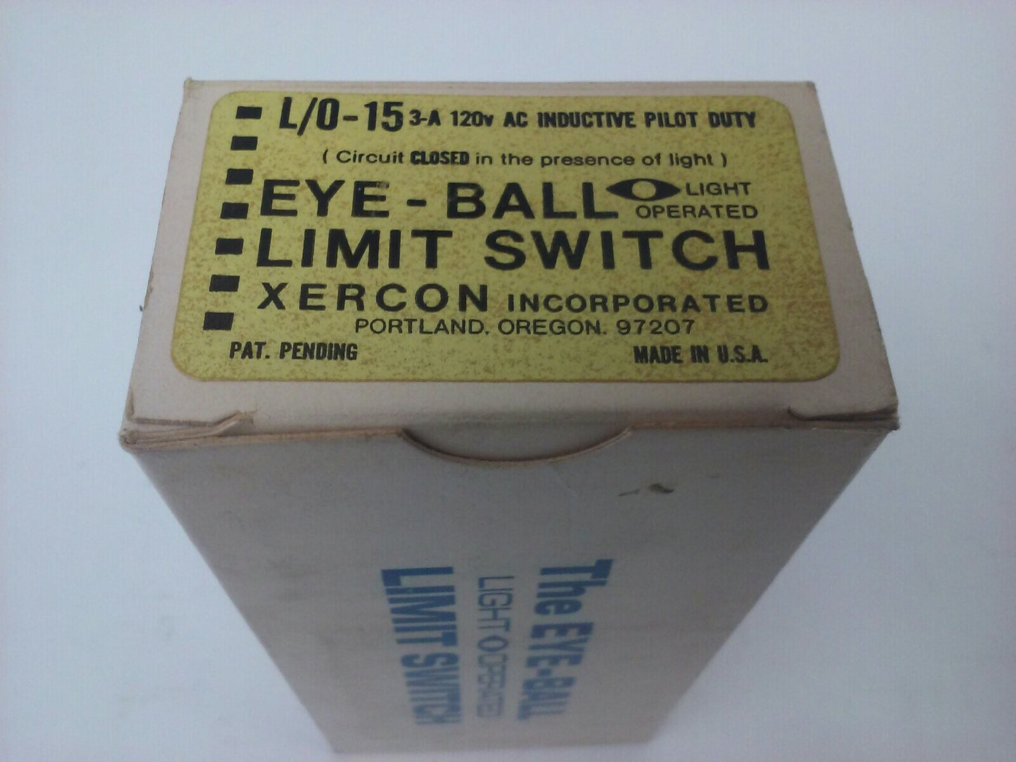 XERCON L/0-15 EYE-BALL LIGHT OPERATED LIMIT SWITCH 3AMP 120VAC, L0-15