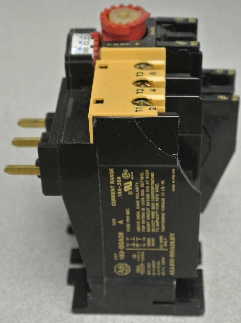 ALLEN-BRADLEY 193-BSA26 BI-METALLIC OVERLOAD RELAY 0.18A-0.26A / NEW SURPLUS