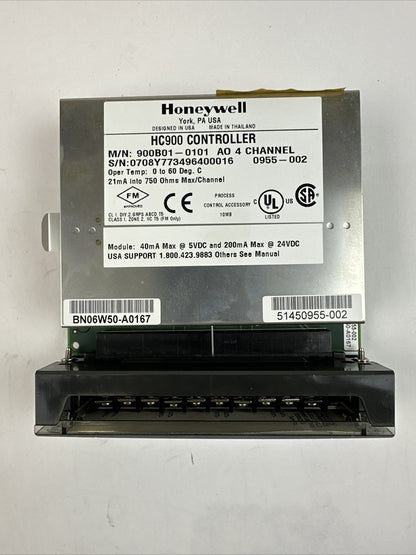 HONEYWELL 900B01-0101 ANALOG OUTPUT 4 CHANNEL MODULE 40mA @ 5VDC 200mA @ 24VDC