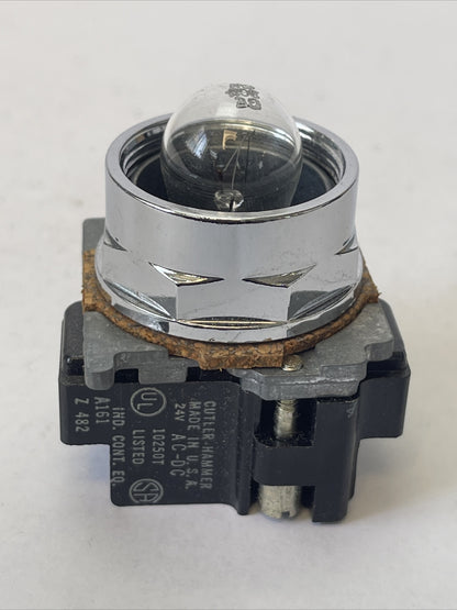 CUTLER HAMMER 10250T206 STD. IND. LIGHT RES.-1 HOLE MTG. 24V