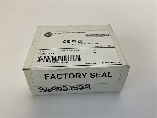 ALLEN BRADLEY 1734-OB8S SER B 8 CHANNEL SAFETY SOURCING OUTPUT MODULE