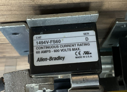 ALLEN BRADLEY 1494V-FS60 SER D  1494D-FS60 SER D 1495-N64 SER A LPJ-50SP FUSES