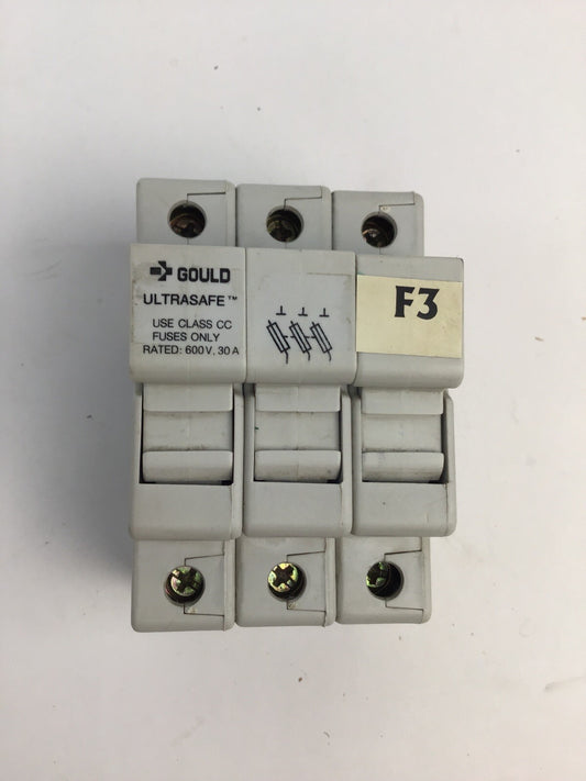 Gould Shawmut Ultrasafe USCC3 600V 30A Class CC Fuse Holder
