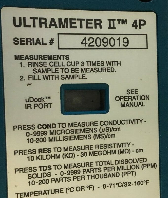 MYRON L COMPANY UNLTRAMETER II4P WATER INSTRUMENT