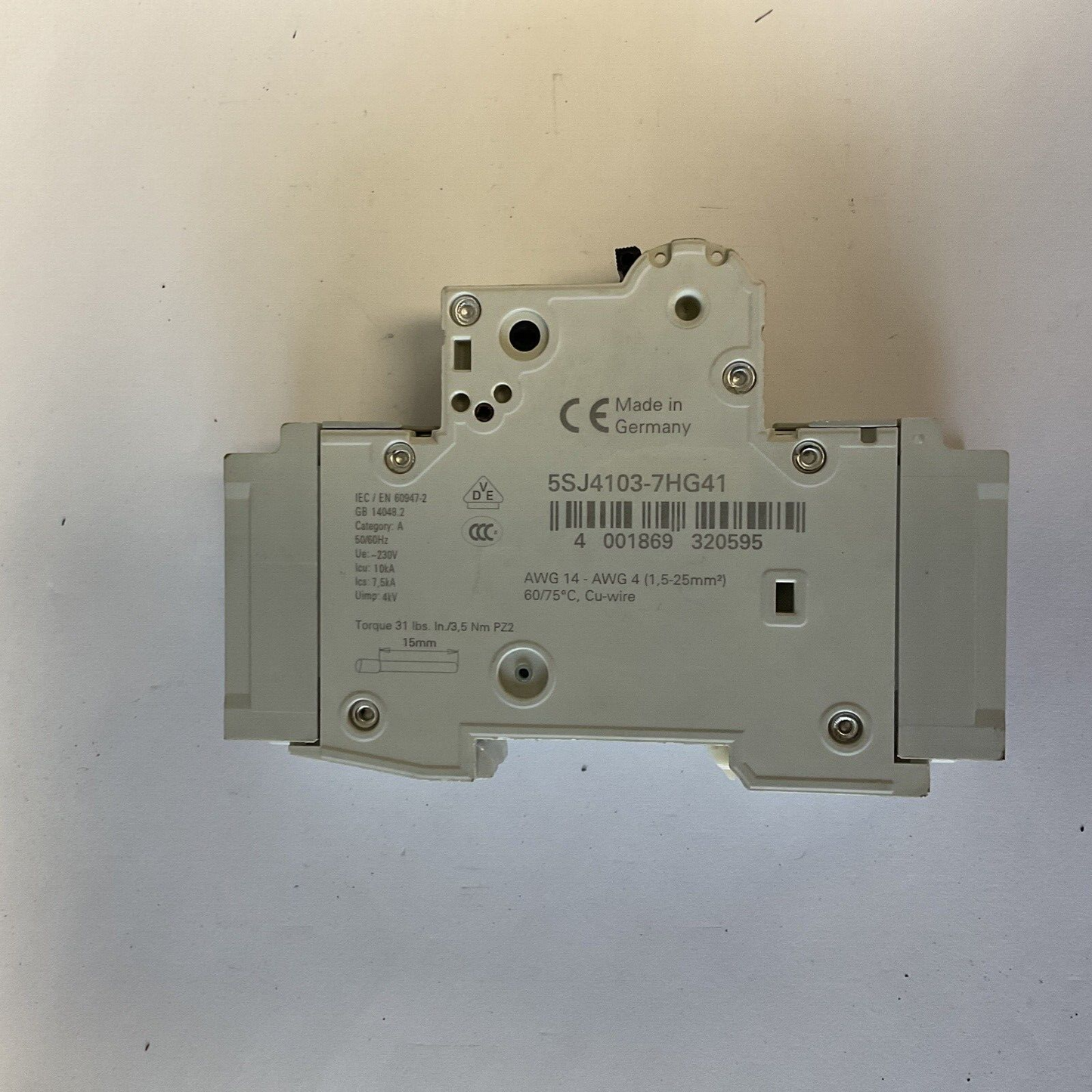 SIEMENS 5SJ4101-7HG41 CIRCUIT BREAKER 3A AUXILIARY CIRCUIT SWITCH