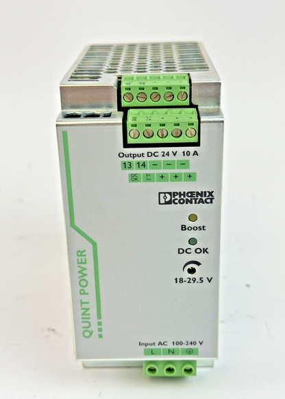 PHOENIX - QUINT-PS/1AC/24D - POWER SUPPLY -240W, 24VDC out, 10 A, 100-240 VAC in