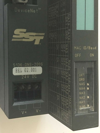 SIEMENS 5136-DNS-200S DEVICENET SST 24VDC MODULE REL 2.001