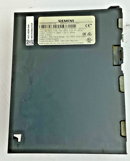 SIEMENS 6SE6440-2UD13-7AA1 FREQUENCY INVERTER MICRMASTER 440 VER. H01/2.21