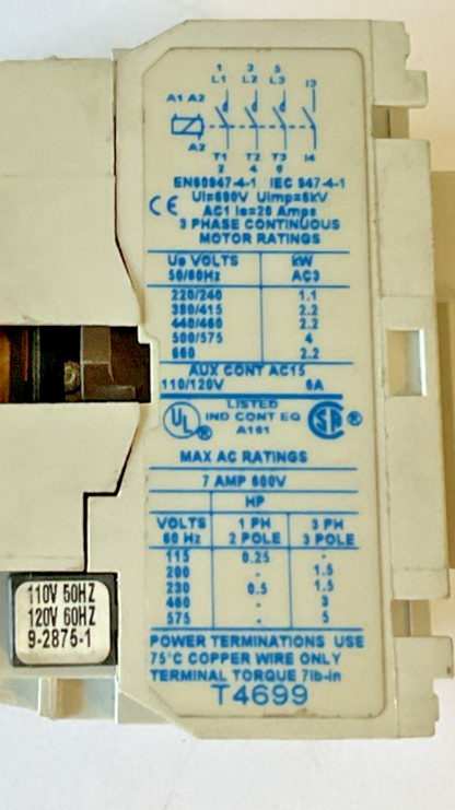 CUTLER HAMMER CE15ANS3AB CONTACTOR SIZE A  110/120V 50/60HZ SER.B1 7A