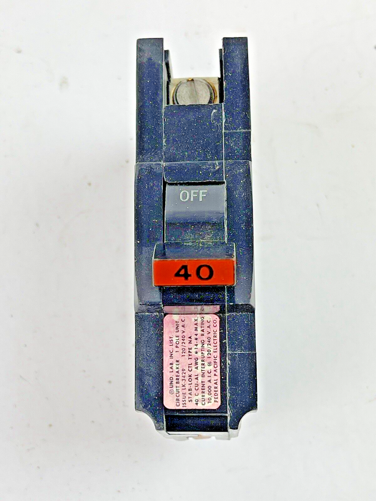 FEDERAL PACIFIC *BOX OF 10* STAB-LOK 40A, 1 POLE CIRCUIT BREAKERS