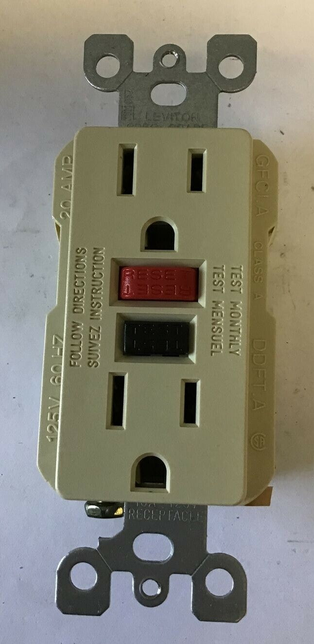 LEVITON 6599-I GROUND FAULT CIRCUIT INTERRUPTER IVORY 20A 125V ***LOTOF3***