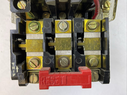 SQUARE D 8536SBG2 SIZE 0 STARTER 600VAC 5HP B4.15 HEATERS 31041-400-42 COIL 120V