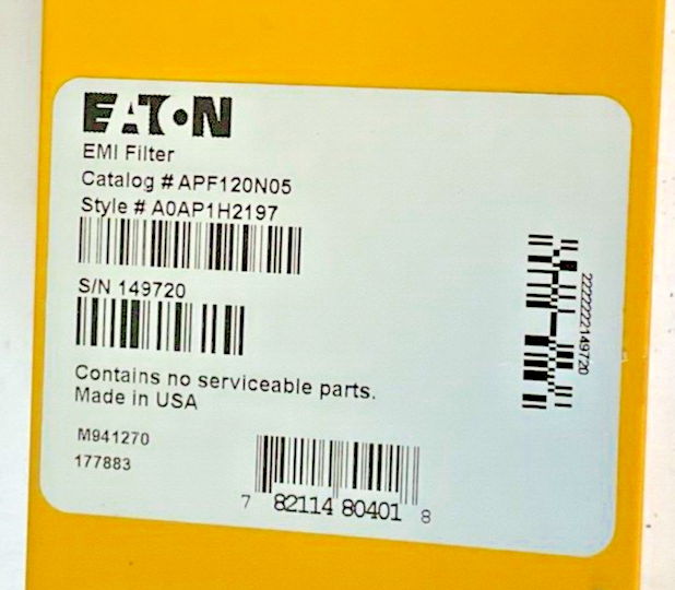EATON APF120N05 AUTOMATION POWERLINE FILTER 120V 5A 50/60HZ