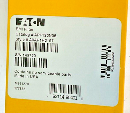 EATON APF120N05 AUTOMATION POWERLINE FILTER 120V 5A 50/60HZ