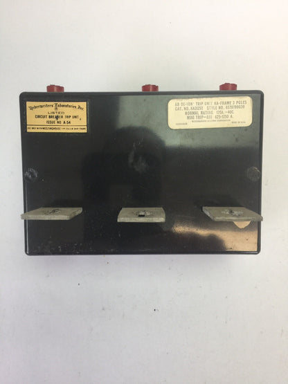 WESTINGHOUSE KA3125T 125A TRIP UNIT 3POLE MAG TRIP-ADJ 625-1250A
