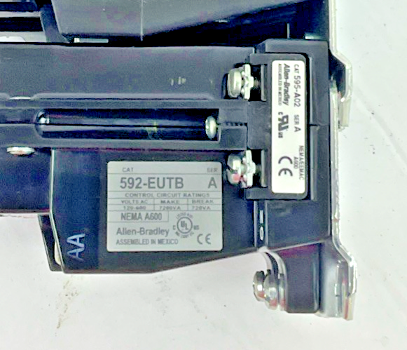 ALLEN BRADLEY 500F-BOD930 SER.C STARTER W/DB762DL COIL 592-EUTB, 595-A02