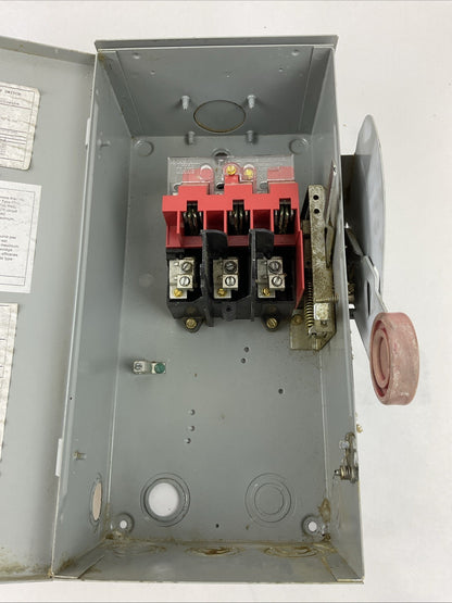 EATON DH361URK 600VAC 30HP 30A 250VDC 5HP NON-FUSIBLE SAFETY SWITCH TYPE 3R
