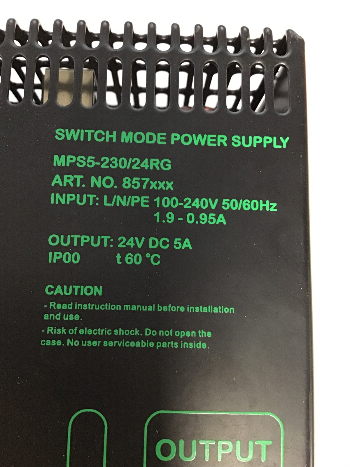 MURR ELEKTRONIK MPS5-23024RG SWITCH MODE POWER SUPPLY 24VDC 5A 100-240VAC
