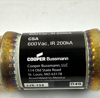 Bussmann JJS-125 JJS125 125A 600VAC JJS Limitron TRON Class T FAST ACTING Fuse