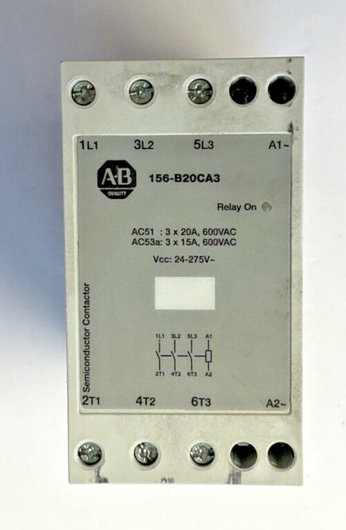ALLEN BRADLEY 156-B20CA3 SEMICONDUCTOR CONTACTOR 3PH 20A 600VAC