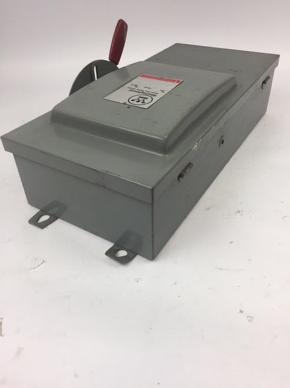 WESTINGHOUSE JHU361 HEAVY DUTY SAFETY SWITCH 600 VAC 480 VAC 240 VAC 30 AMP